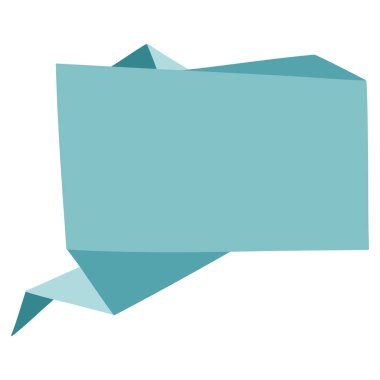 Soyut origami konuşma balonu. Kağıt katlama biçimli origami renkli Vektör soyut diyalog kutusu.