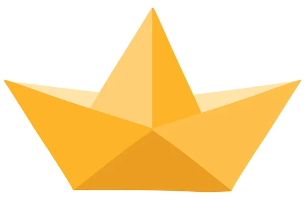 Origami Barco Papel Navio Triangular Dobrado Papel Astuto Vetor Estilo — Vetor de Stock
