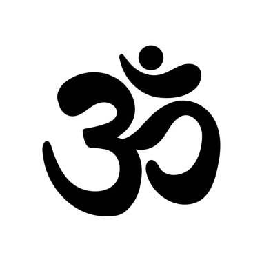 Hindu Hinduizm dini sembolü siyah-beyaz 2d simgesi