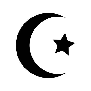 İslam dini sembolü siyah-beyaz 2d simgesi