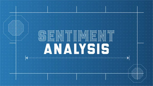 Sentiment Analysis Banner Background. Blueprint Style Typography for AI technology.