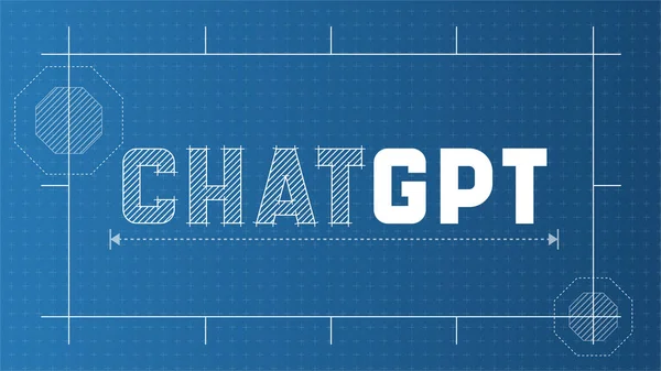 ChatGPT Banner Background. Blueprint Style Typography for AI technology.