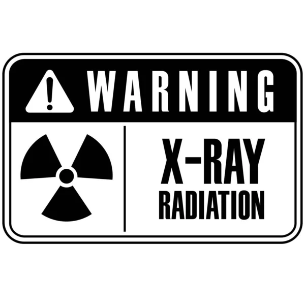 Ein Schwarz Weißes Schild Warnt Vor Röntgenstrahlung — Stockvektor