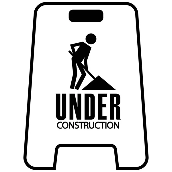 Black White Sign Says Construction — Stock Vector