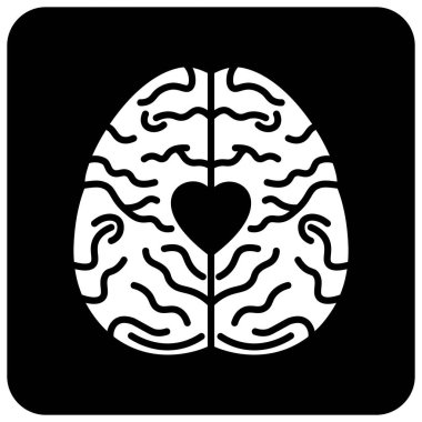 Ruh sağlığı ikonu. Hastane veya Tıbbi Simgeler.