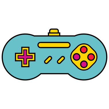 Klasik pop renk gaamepad vektör simgesi