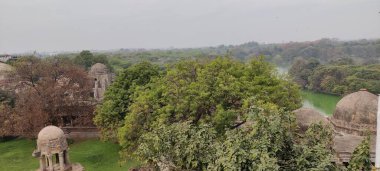 Delhi, India - March 05 2024: Hauz Khas Fort, Aerial View clipart