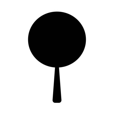 Illustration of black tree silhouette isolated on a flat background in a doodle style. Nature clipart. Outdoor landscape forest or park design element. Simple plant shape. Tree icon or logo template.