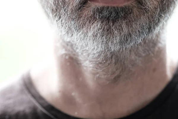 Grey Beard Unrecognizable Mature Male Don See His Face Most — Stock Photo, Image