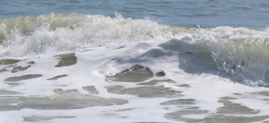 Florida sahilinde okyanus dalgaları, panoramik manzara 