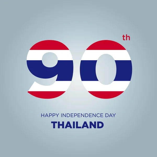Feliz Día Independencia Tailandia Diseño Número Bandera Tailandia Mientras Tailandia — Vector de stock
