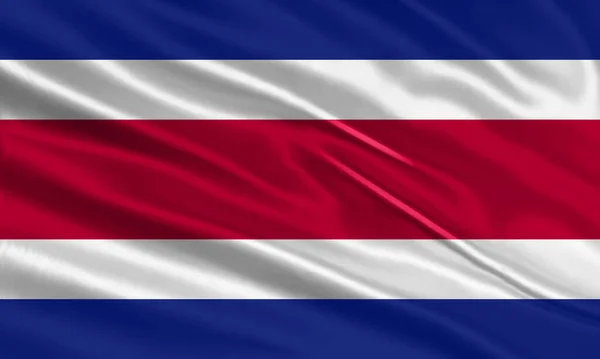 Σχέδιο Σημαίας Κόστα Ρίκα Κυματιστή Σημαία Κόστα Ρίκα Από Σατέν — Διανυσματικό Αρχείο