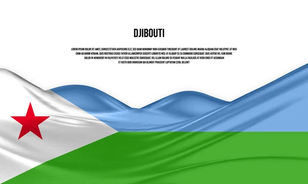 Dzsibuti Zászló Design Dzsibuti Zászlót Lengetve Szaténból Vagy Selyemanyagból Vektorillusztráció — Stock Vector