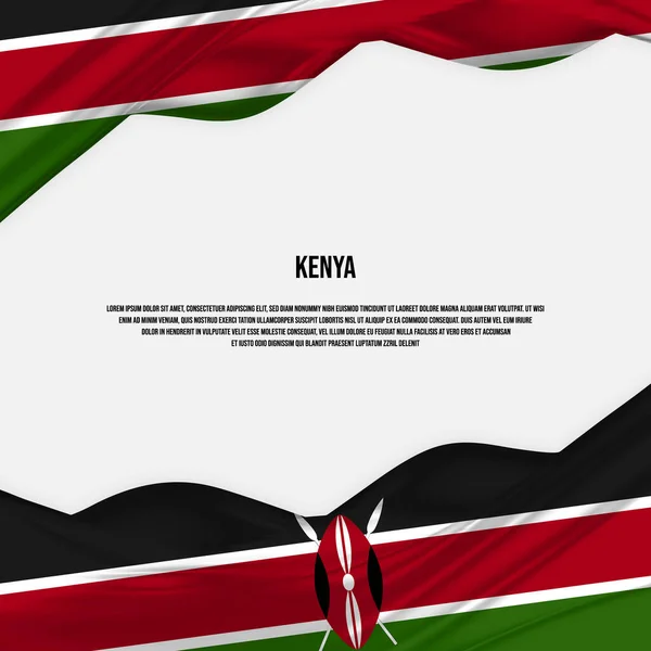 Drapeau Kenya Design Drapeau Kenyan Satin Tissu Soie Illustration Vectorielle — Image vectorielle