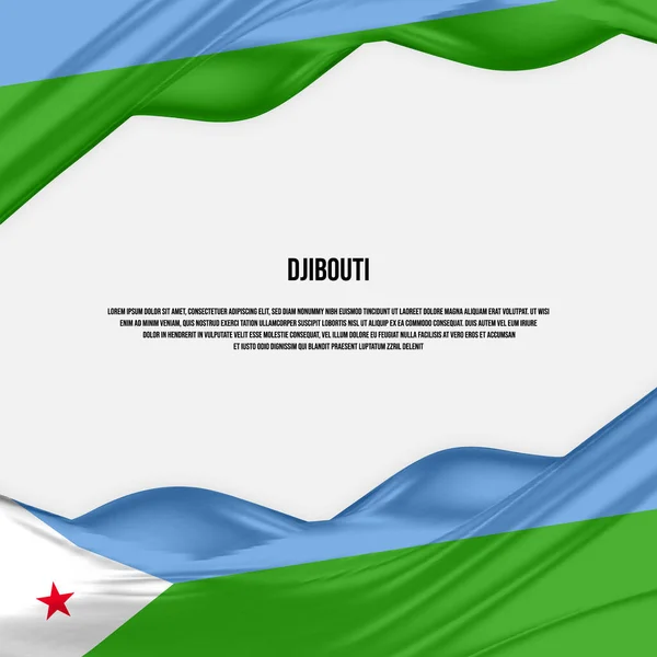 Návrh Vlajky Džibuti Mávání Džibutskou Vlajkou Saténu Nebo Hedvábné Tkaniny — Stockový vektor