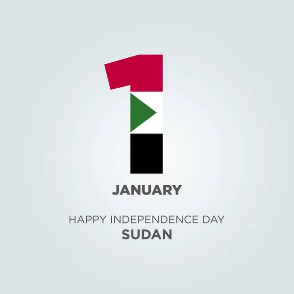 Happy Independence Day Sudan Design Číslo Súdánské Vlajky Protože Súdán — Stockový vektor