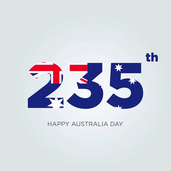 Šťastný Austrálie Day Design Číslo 235 Australské Vlajky Jako Austrálie — Stockový vektor