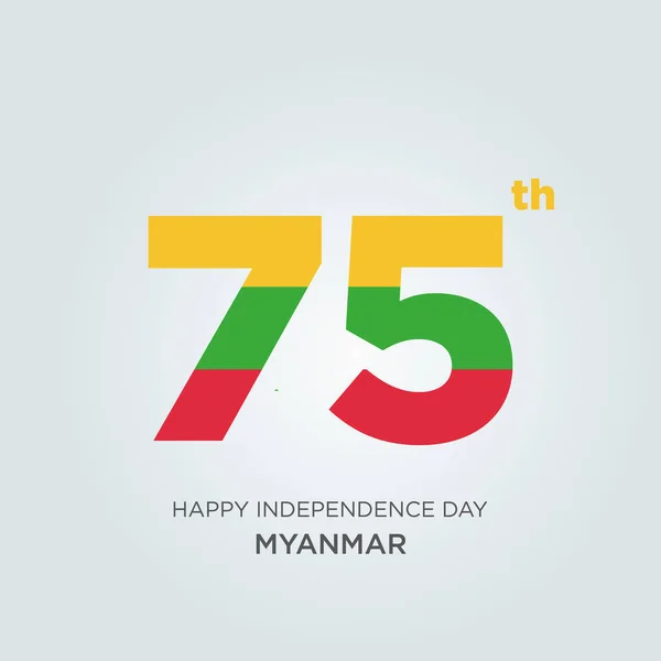 Šťastný Den Nezávislosti Myanmar Design Číslo Myanmarské Vlajky Jako Barmy — Stockový vektor