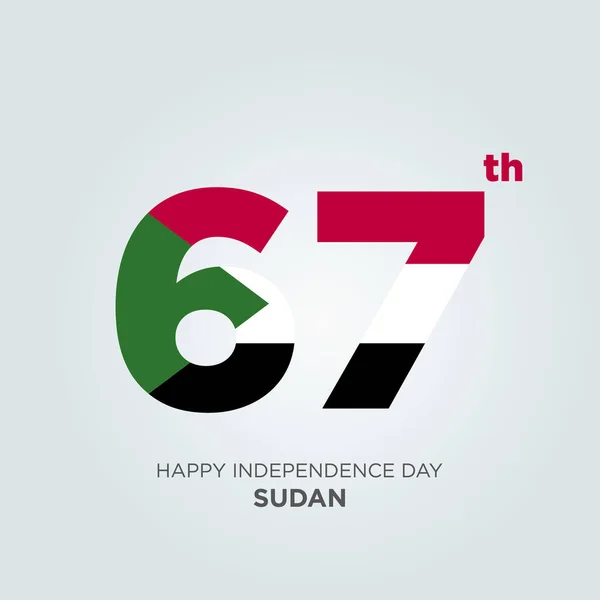 Happy Independence Day Sudan Design Číslo Súdánské Vlajky Jako Súdán — Stockový vektor