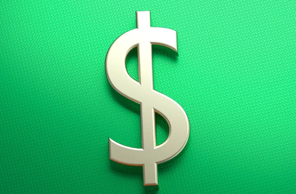 Symbol Dolaru Ilustrace Zelených Zlatých Mincí — Stock fotografie