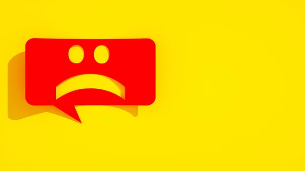 Żółta Ikona Bańki Mowy Izolowana Czerwonym Tle Symbol Czatu Wiadomości — Zdjęcie stockowe