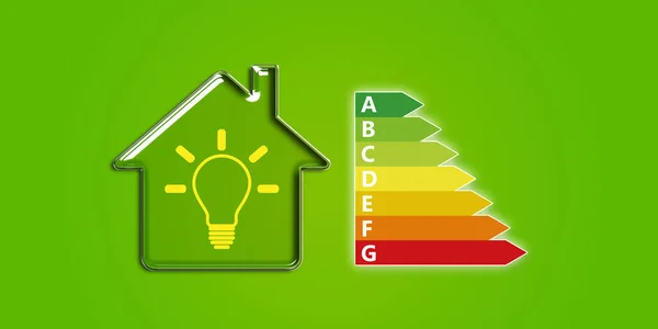 green energy with shadow icon isolated on black background. house light bulb. eco friendly efficiency. 3d illustration