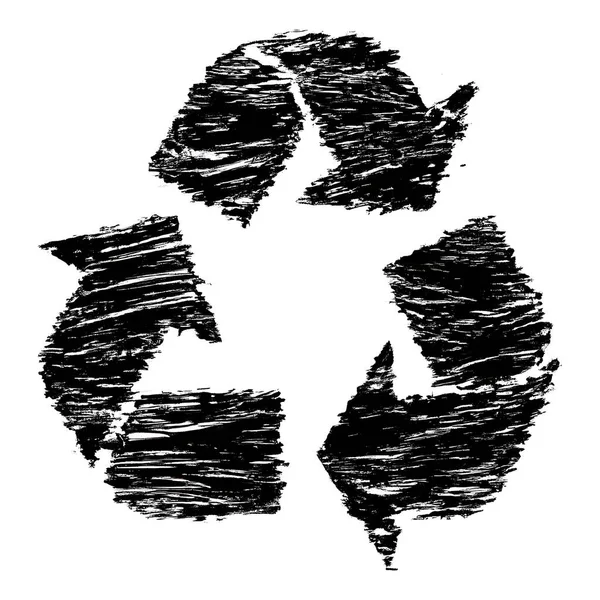 Schwarz Weiße Vektorillustration Eines Recyclingzeichens — Stockfoto