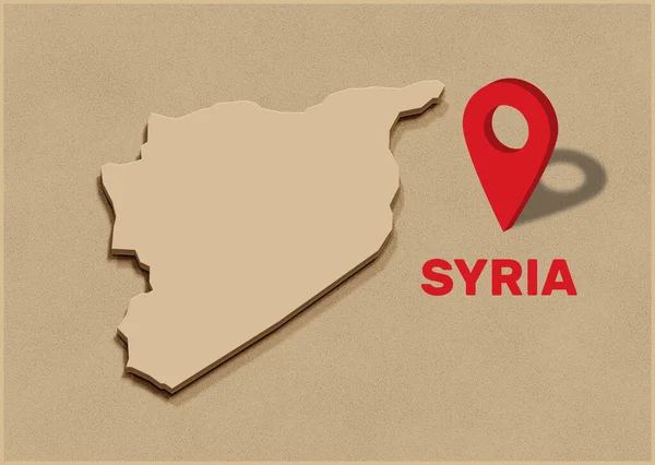 Syria 3d map and point .