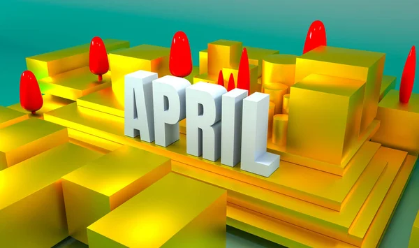 April Futuristic Background — Stock Photo, Image