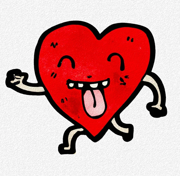cartoon illustration of a cute heart with smile