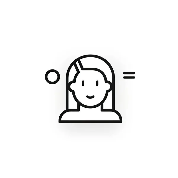 Web およびモバイル アプリの設計女性ロゴのコンセプト 白い背景で隔離の女性のアイコン ベクトル — ストック写真