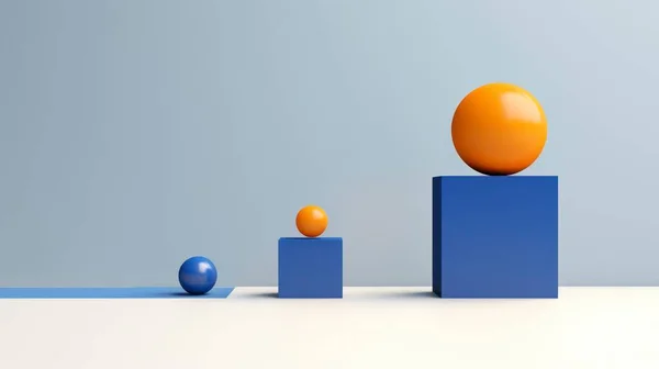 Orangefarbene Kugel Isoliert Auf Blauem Hintergrund Archivfoto Stil Der Sich lizenzfreie Stockfotos