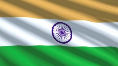 Hindistan ve Hindistan bayrağı birlikte sallanıyor. 3d illüstrasyon