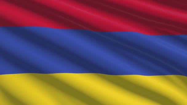 Bandera República Armenia Con Viento Ondeante — Vídeos de Stock
