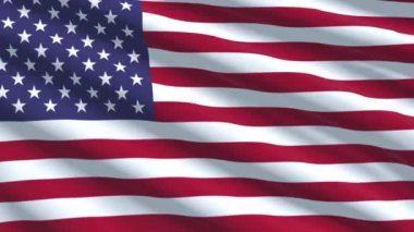 El sallayan Amerikan Bayrağı Animasyonu. ABD Vatanseverlik Sembolü, 4K Döngü Arkaplan