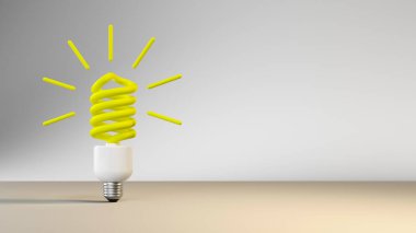 yaratıcı ampul ve beyaz arkaplanda ampul