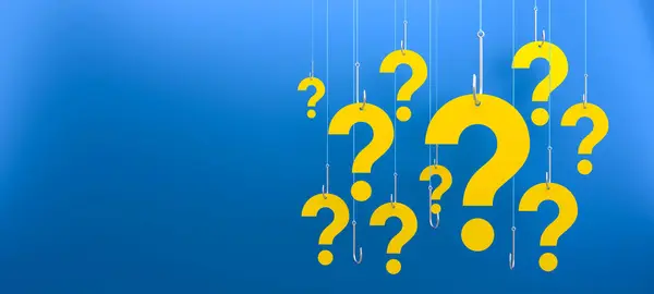 question marks on a blue background - vector illustration