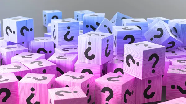 question mark with question mark. 3 d rendering