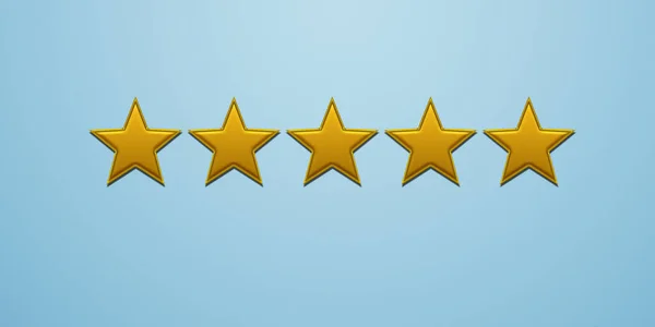 five stars rating. 3 d render