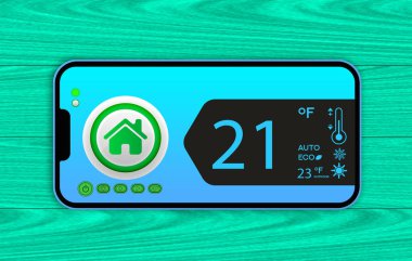 Duvarında sıcaklık simgesi olan akıllı ev