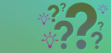 Question mark and light bulb background. clipart