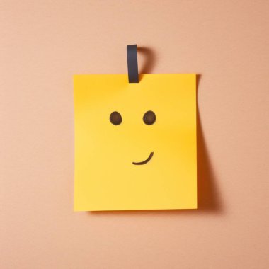 Yapışkan not kağıdına el çizimi emojisi