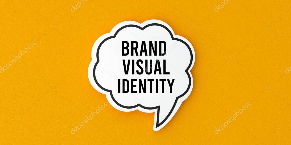Brand Visual Identity lettering on the speech bubble. Advertising, slogan concept