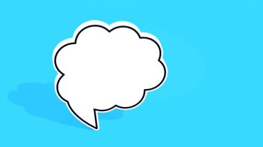 Boş konuşma balonu. Mavi arka plan. 3 boyutlu görüntüleme. Boşluğu kopyala