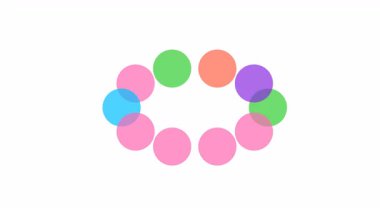 Beyaz Arkaplanda Renkli Dönen Çember Canlandırması