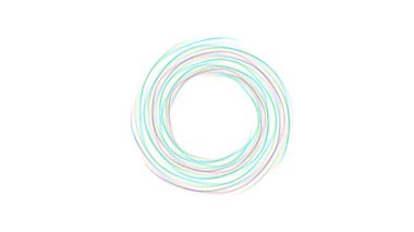 Beyaz Arkaplanda Renkli Dönen Çember Canlandırması