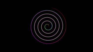 Parlak çizgileri olan neon spiral animasyon, fütüristik ve soyut dijital sanat kavramları için mükemmel.