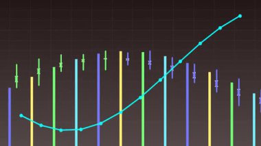 Parlak hareket animasyonlu mali trend grafik çubuğu