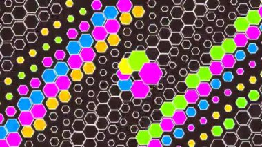 Hipnotik altıgen renk geçiş video animasyonu