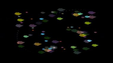 4K döngüsünde siyah arkaplan üzerinde renkli spiral çember geometrik şekil animasyonu